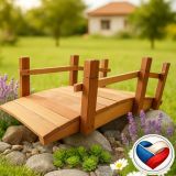 Dřevěný zahradní můstek, 71 cm, s nátěrem, česká výroba