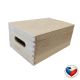 Dřevěný box s víkem a úchyty 30×20×13 cm, česká výroba