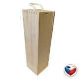 Dřevěná dárková krabička na víno 11×35×10 cm, česká výroba