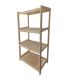 Dřevěný regál se 4 policemi, 133 x 70 x 43 cm