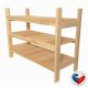 Dřevěný policový regál 3 police 60×54×25 cm, česká výroba