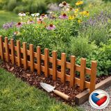 Dřevěný plůtek k záhonu 100 cm, lazura, výška 20/35 cm