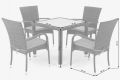 Zahradní polyratanový set Mori s poduškami pro 4 osoby - šedá
