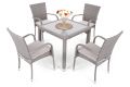 Zahradní polyratanový set Mori s poduškami pro 4 osoby - šedá
