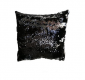 Povlak na polštář s flitry MAGIC 40 x 40 cm - černá / lesklá stříbrná