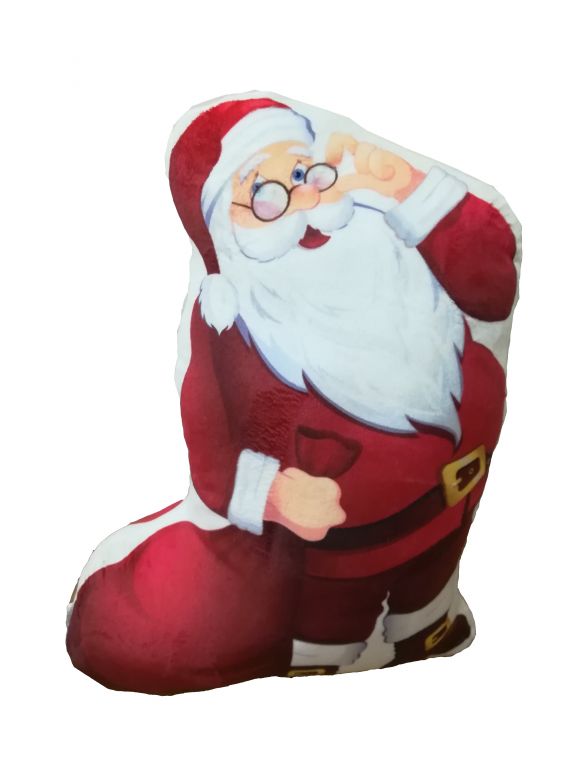 Polštářek 3D Santa Claus mikroplyšový vzhled