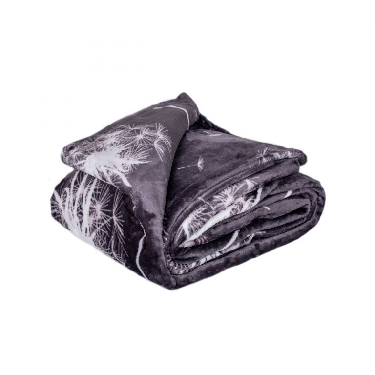 Mikroplyšová deka - Šedá pampeliška, 150x200 cm