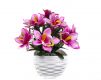 Umělá květina - orchidej v květináči - světle růžová, 32 cm