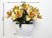 Umělá květina - orchidej v květináči - žlutá, 32 cm