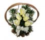 Květinový košík střední velikosti, krémová