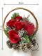 Velký květinový koš, červený
