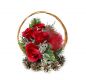 Velký květinový koš, červený