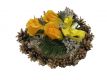 Smuteční květina ve tvaru srdce, střední, žlutá