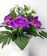   Dekorativní miska s umělou chryzantémou a růží, fialová, 32 cm