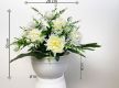   Dekorativní umělá chryzantéma v květináči, bílá, 30 cm