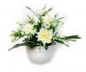   Dekorativní umělá chryzantéma v květináči, bílá, 30 cm