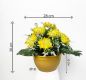   Dekorativní umělá chryzantéma v květináči, žlutá, 30 cm