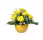   Dekorativní umělá chryzantéma v květináči, žlutá, 30 cm