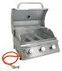 Gril plynový, stolní, 56 x 50 x 48 cm, nerezová ocel