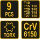 Sada klíčů TORX "T", 9 ks