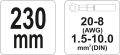 Kleště konektorové 230mm, 22-8(AWG), 1,5-10,00mm2