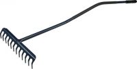 Hrábě s násadou, celokovové, 16 zubů