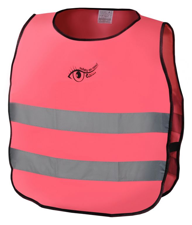 Výstražná růžová dětská vesta S.O.R. - 53 cm, růžová