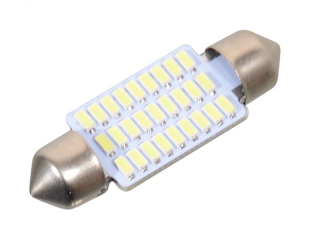 Žárovka 27 SMD LED 12V, suf. SV8.5 38 mm bílá Žárovka 27 SMD LED 12V, suf. SV8.5 38 mm bílá