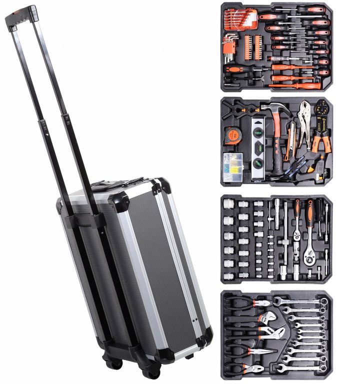 Kufr s nářadím Alu premium - 186 kusů, 37 x 52 x 20 cm