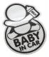 Samolepka reflexní Baby in car, stříbrná