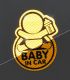 Samolepka reflexní Baby in car, žlutá