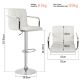 MIADOMODO Barová židle 2 ks, s područkami, bílá