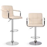 MIADOMODO Barová židle 2ks, s područkami, béžová