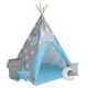 Dětský stan teepee s příslušenstvím, modro/šedý