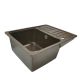 Granitový dřez s odkapávačem, hnědý, 57 x 45 cm