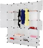 Šatní skříň s 18 přihrádkami, 145 x 180 x 37 cm