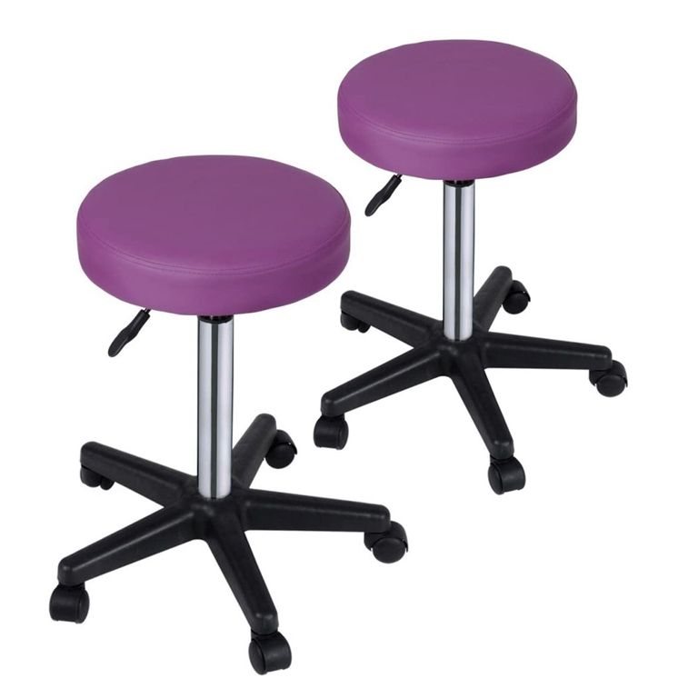 Sada stoliček na kolečkách, fialová, 2 ks