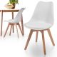 MIADOMODO Sada jídelních židlí, bílá, 2 kusy