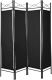 Paravan do bytu se 4 stěnami, 160 x 180 cm, černý