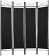 Paravan do bytu se 4 stěnami, 160 x 180 cm, černý