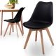 MIADOMODO Sada jídelních židlí, černá, 2 kusy