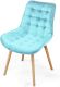 MIADOMODO Sada prošívaných jídelních židlí, tyrkysová 2 ks