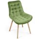 MIADOMODO Sada prošívaných jídelních židlí, zelená 2 ks