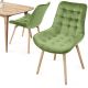 MIADOMODO Sada prošívaných jídelních židlí, zelená 2 ks
