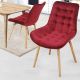 MIADOMODO Sada prošívaných jídelních židlí, červená 2 ks