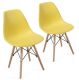 Miadomodo Sada 2 jídelních židlí s plastovým sedákem, žlutá