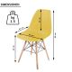 Miadomodo Sada 2 jídelních židlí s plastovým sedákem, žlutá