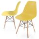 Miadomodo Sada 2 jídelních židlí s plastovým sedákem, žlutá