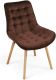 MIADOMODO Sada prošívaných jídelních židlí, hnědá 2 ks