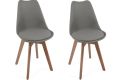 MIADOMODO Sada jídelních židlí, šedá, 2 kusy